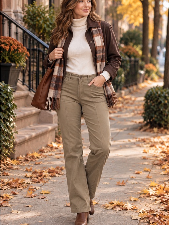 Duluth Trading Co Denim - Duluth Trading Co Olive Wide-Leg Utility Jeans